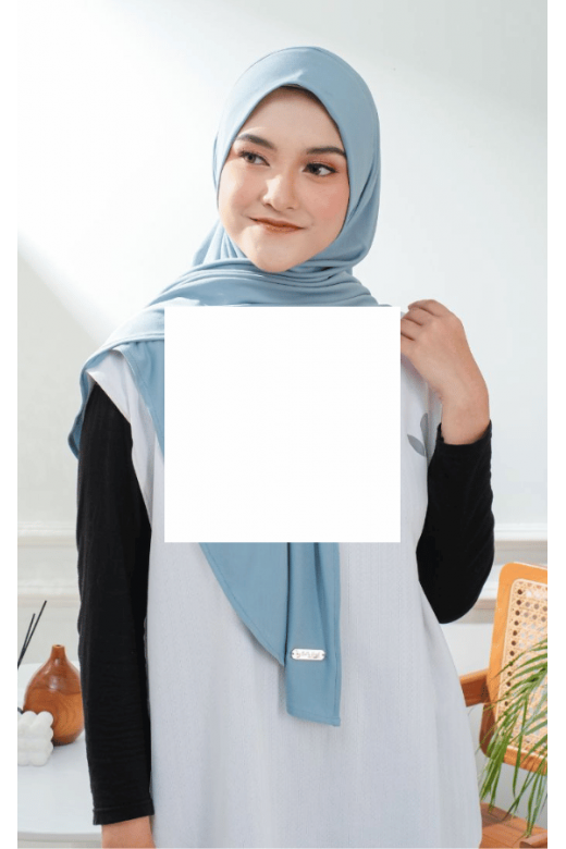 Segitiga Instan Oval Kania Dusty Blue